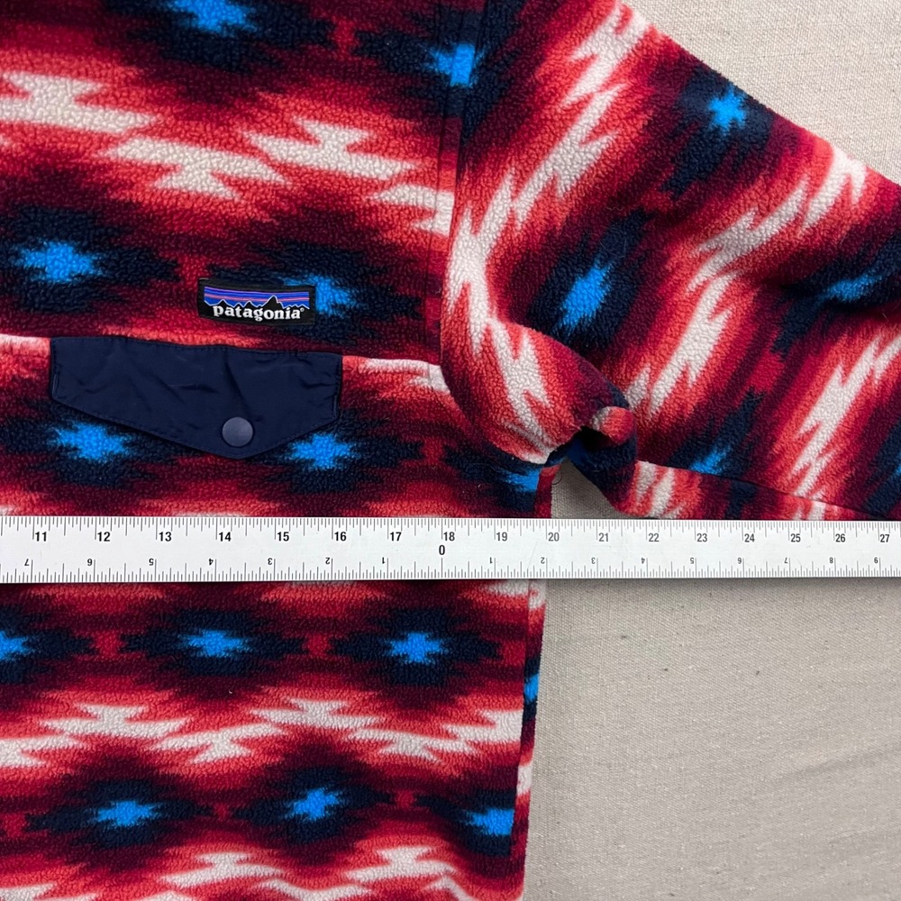 Patagonia Synchilla Snap-T Fleece Womens M Red Blue Geometric Excellent Pullover - Picture 7 of 8